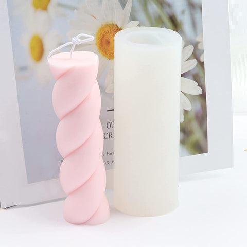 Smello's 3D Twisted Thick Rope Pillar Candle Silicone Mould (SCM 106)