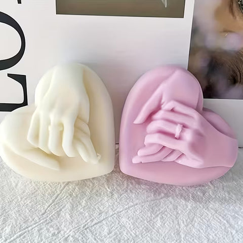 Smello Hand in Hand Heart shaped Silicone mould for Candles, Soap & Resin (SCM 277)