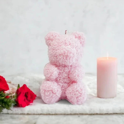 Smello's Rose Teddy Bear Candle Silicone Mould (SCM 188)