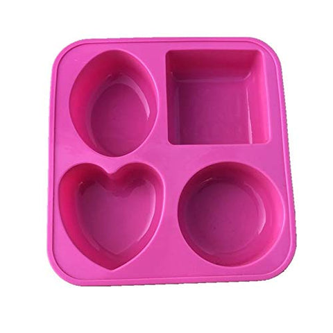 Smello's 4 Cavity Oval Circle Square and Heart Silicon Moulds (BS 108)