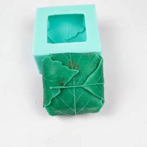 Smello's Cuboid with Leaves Silicone Soap Moulds (SC 131)