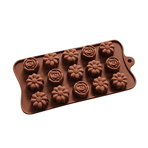 Smello's 15 Cavity Different Flowers Chocolate Silicone Moulds (CHM 142)