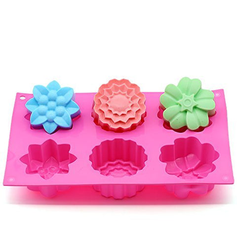 Smello's 6 Cavity Cute Silicone Floral Mould (FM 106)