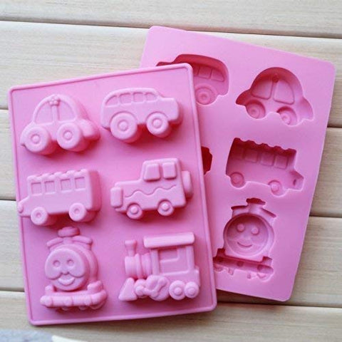 Smello's 6 Cavity Car, Bus and Train Kids Special Silicone Mould (KS 105)