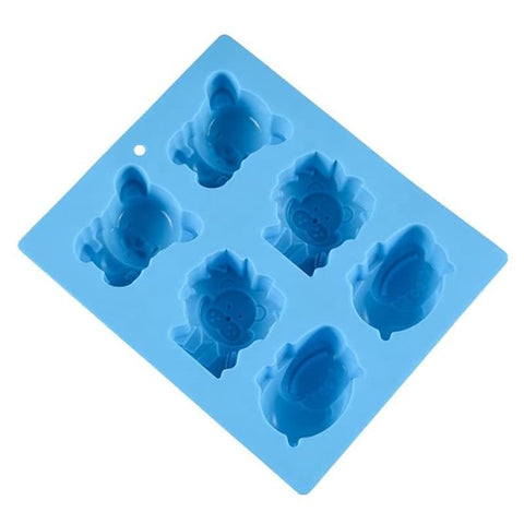 Smello's 6 Cavity Animal Lion Bear Buffalo Kids Special Silicone Mould (KS 102)