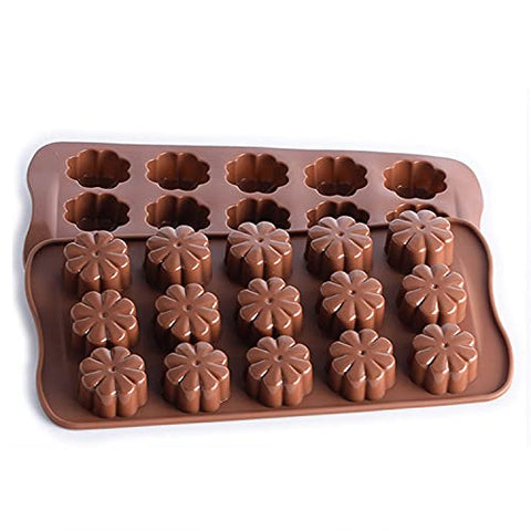 Smello's 15 Cavity Star Flower Design Chocolate Silicone Moulds (CHM 113)