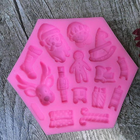 Smello's Christmas Socks Sled Deer Silicone Mould (FB 155)