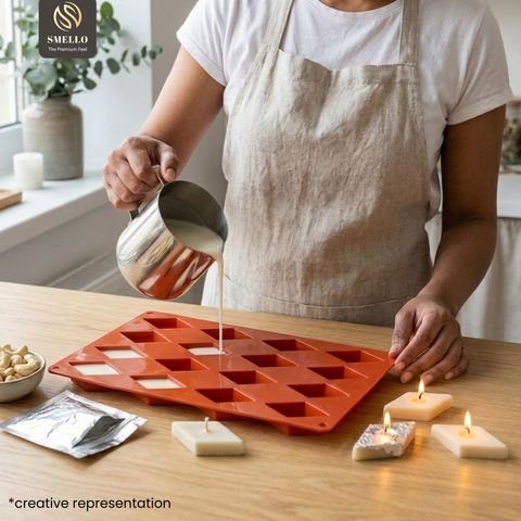 Smello 16 Cavity KajuKatli Silicone mold for Candles, Soap & Resin (SCM 291)