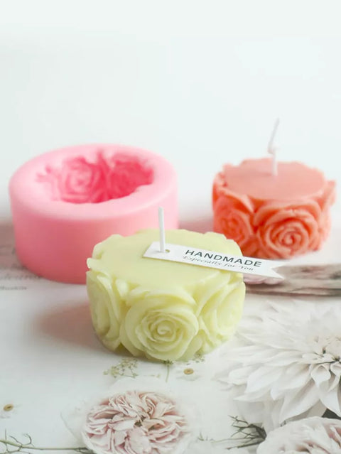 Smello's Wedding Rose Cylinder Silicone Candle Silicone Mould (SCM 138)