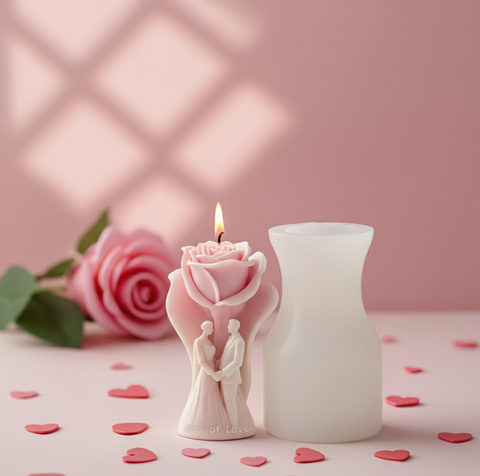 Smello Rose Lover Couple Silicone mould for Candles, Soap & Resin (SCM 273)