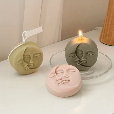 Smello's Sun - Moon - Face - Candle Silicone Mould (SCM 135)