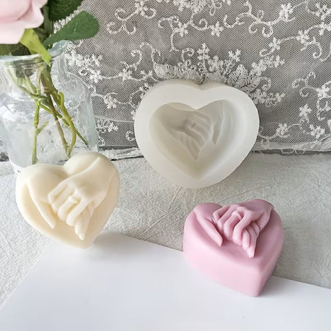 Smello Hand in Hand Heart shaped Silicone mould for Candles, Soap & Resin (SCM 277)