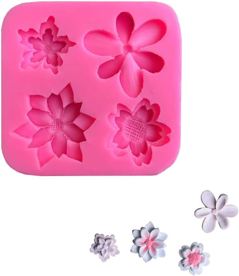 Smello's 4 Cavity Petal Perfection Silicone Fondant Mould (FB 127)