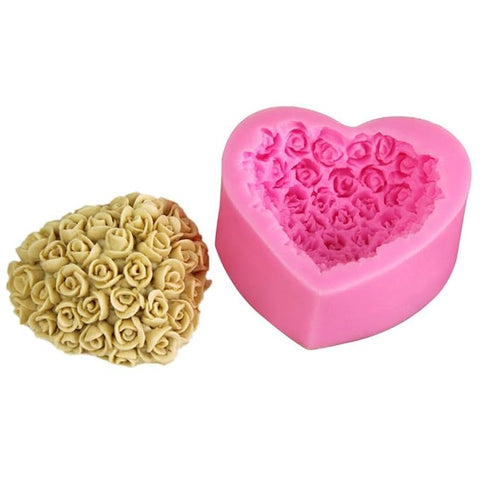 Smello's 3D Rose Heart Candle Silicone Mould (SCM 164)