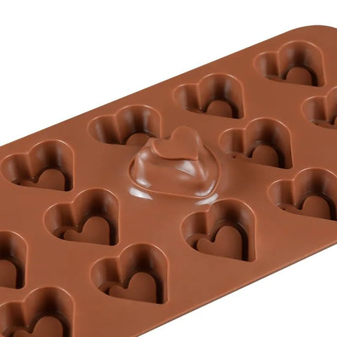 Smello's 15 Cavity Heart Chocolate Silicone Moulds (CHM 103)