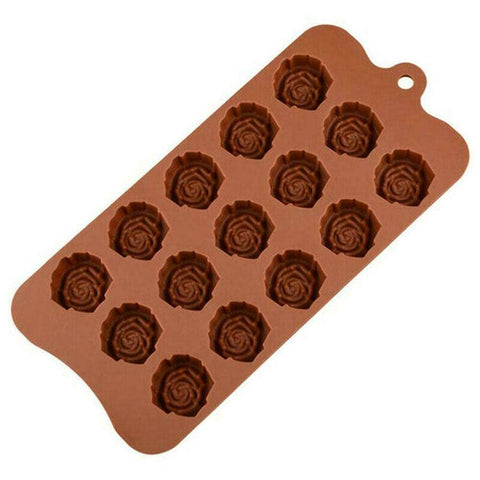 Smello's 15 Cavity Rose Shaped Chocolate Silicone Moulds (CHM 134)