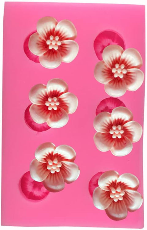 Smello's 6 Cavity Mini Flowers Silicone Fondant Mould (FB 124)