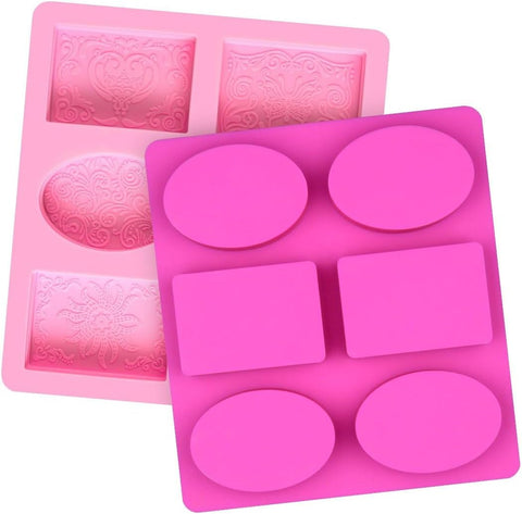 Smello's 6 Cavities Oval and Rectangle Silicone 3D Multi Cavity Mould (MC 118)