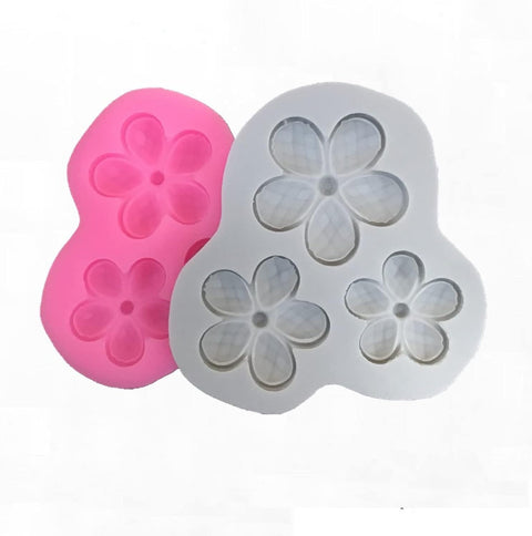 Smello's 3 Cavity Cute Flowers Silicone Fondant Mould (FB 118)