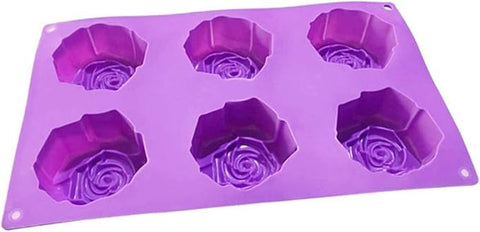 Smello's 6 Cavity Rose Silicone Floral Mould (FM 101)