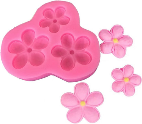 Smello's 3 Cavity Cute Flowers Silicone Fondant Mould (FB 118)