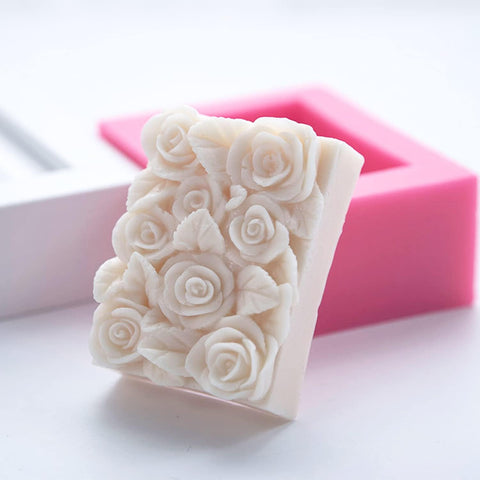 Smello's Rectangle Rose Silicone Soap Moulds (SC 114)