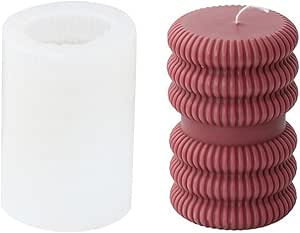 Smello's 3D Striped Cylinder Candle Silicone Mould (SCM 173)