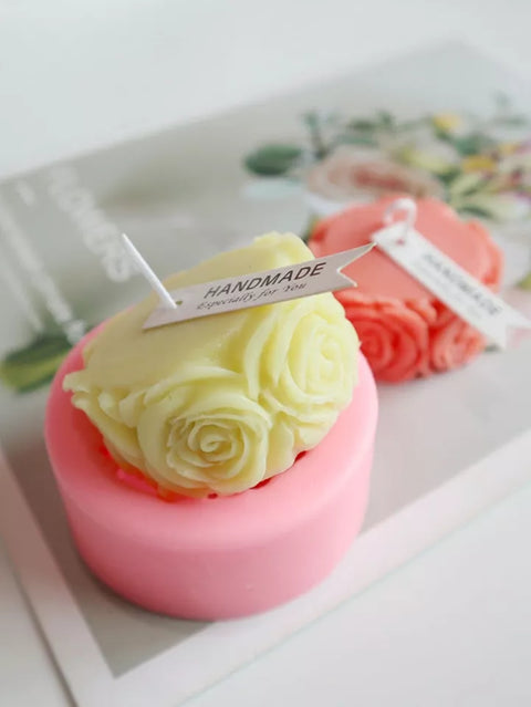 Smello's Wedding Rose Cylinder Silicone Candle Silicone Mould (SCM 138)