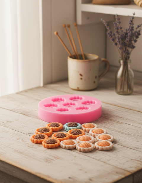 Smello's 7 Cavity Mini Sunflower Flower Silicone Fondant Mould (FB 159)