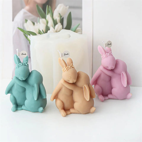 Smello Easter Bunny Hugging Silicone mould for Candles, Soap & Resin (SCM 288)