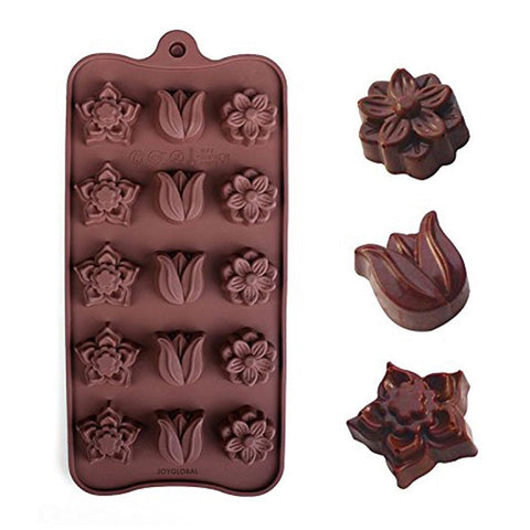 Smello's 15 Cavity Flower Design Chocolate Silicone Moulds (CHM 112)