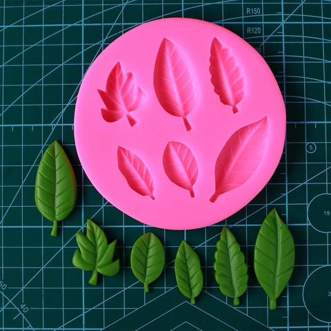 Smello's 6 Cavity Leaf Shape Silicone Fondant Mould (FB 112)