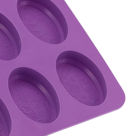 Smello's 6 Cavities Oval Silicone 3D Multi Cavity Mould Mould (MC 116)