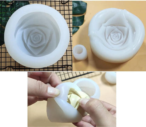 Smello's Flower Bloom Rose Shape Silicone Soap Moulds (SC 133)