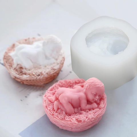 Smello's Relaxed Cute Baby Silicone Mould (BM 107)