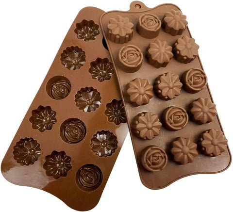 Smello's 15 Cavity Different Flowers Chocolate Silicone Moulds (CHM 142)