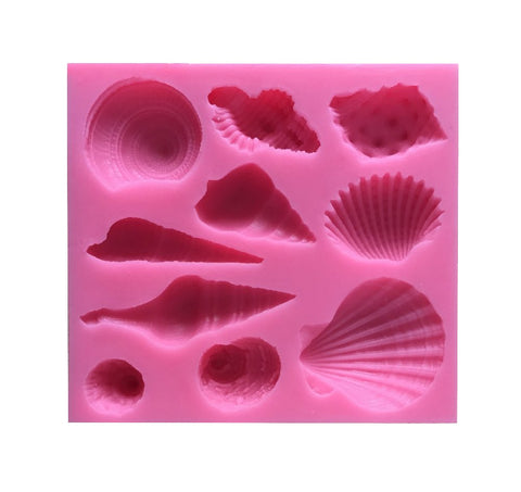 Smello's 10 Cavity Seashells Silicone Fondant Mould (FB 107)