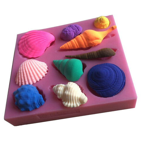 Smello's 10 Cavity Seashells Silicone Fondant Mould (FB 107)