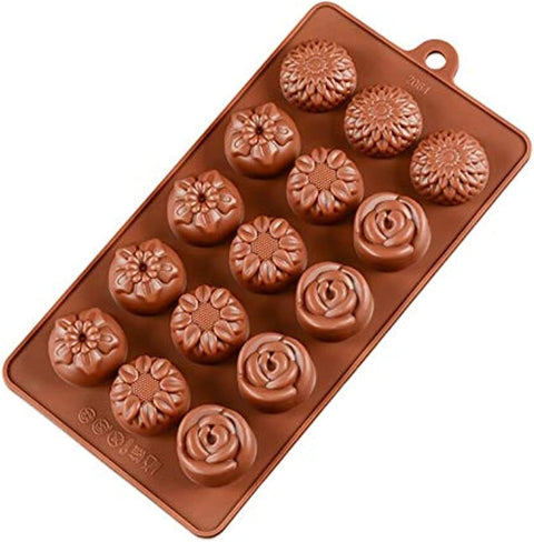 Smello's 15 Cavity Big Flower Chocolate Silicone Moulds (CHM 111)