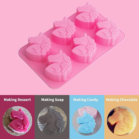 Smello's 6 Cavity Unicorn Horse Kids Special Silicone Mould (KS 115)