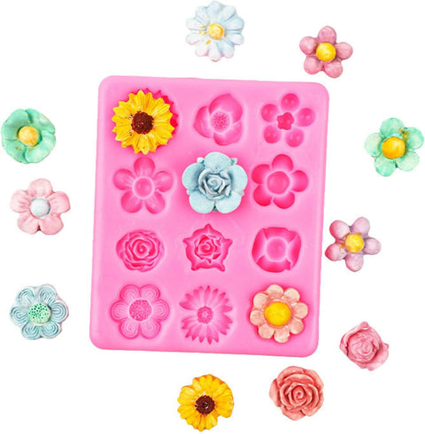 Smello's 12 Cavity Blossom Bliss Silicone Fondant Mould (FB 125)