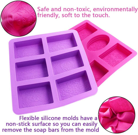 Smello's 6 Cavity Rectangle Silicone 3D Multi Cavity Mould (MC 115)