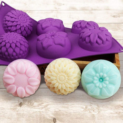 Smello's 6 Cavity Elegant Silicone Floral Mould (FM 104)