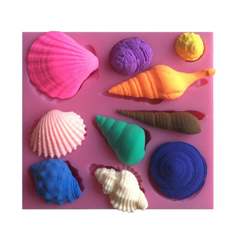 Smello's 10 Cavity Seashells Silicone Fondant Mould (FB 107)