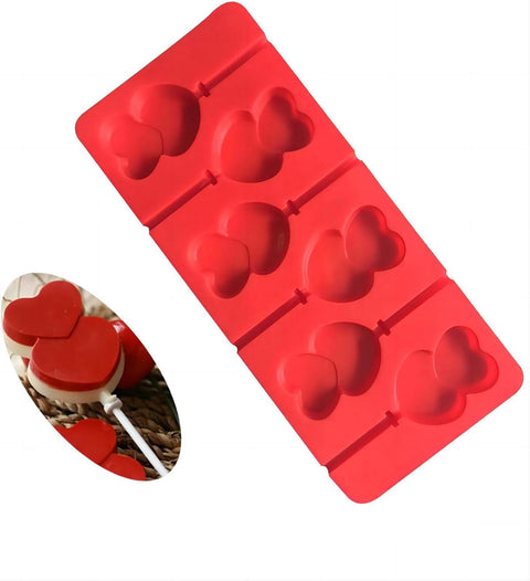 Smello's Double Heart Lollipop Chocolate Silicone Moulds (CHM 138)