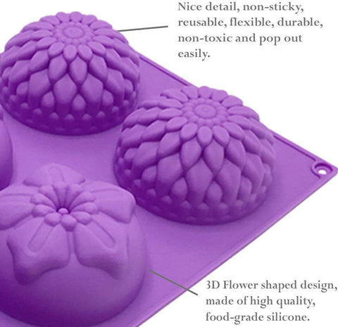 Smello's 6 Cavity Elegant Silicone Floral Mould (FM 104)