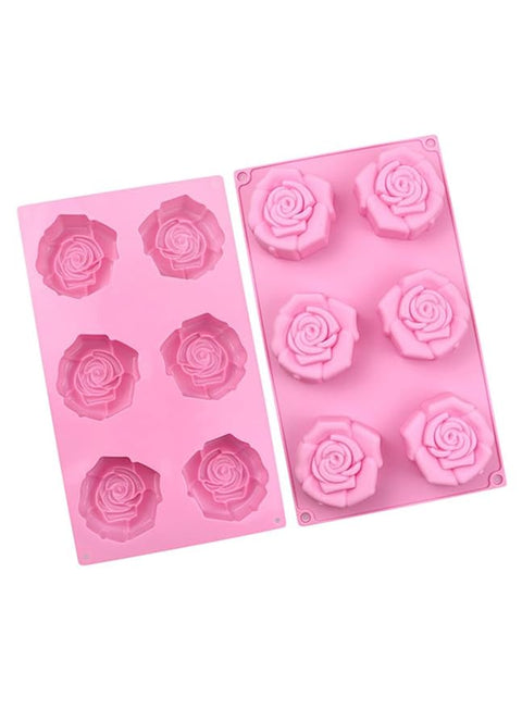 Smello's 6 Cavity Rose Silicone Floral Mould (FM 101)