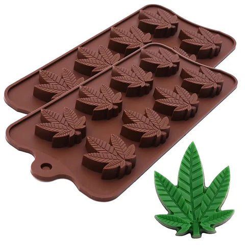 Smello's 8 Slot Marijuana Leaf Chocolate Silicone Moulds (CHM 147)