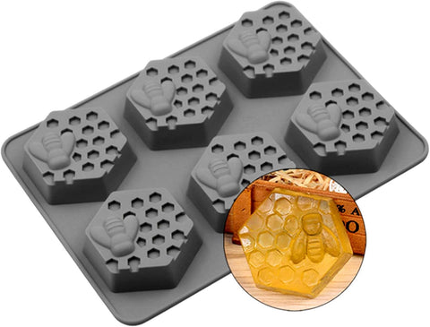 Smello's Honeycomb Honey Bee Silicone 3D Multi Cavity Mould (MC 107)