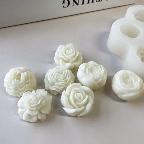 Smello's 7 Cavity 3D Rose Flower Silicone Fondant Mould (FB 139)